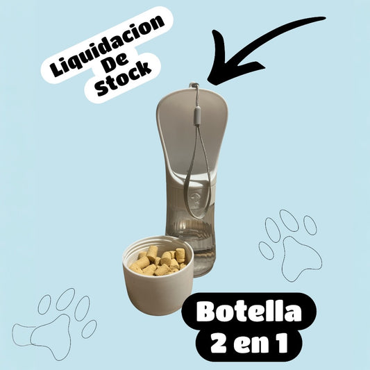 Botella portátil con compartimento para comida.