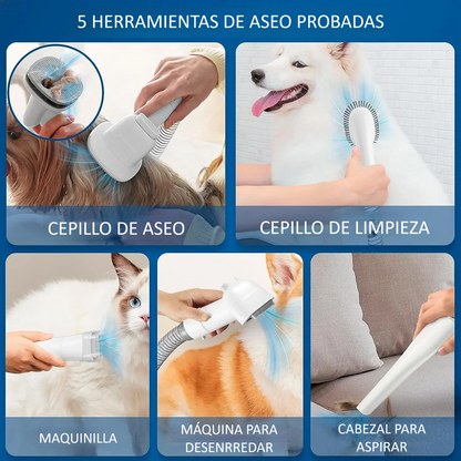Peine con aspiradora para mascotas