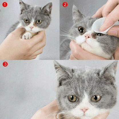 Toallitas de limpieza de ojos para mascotas.